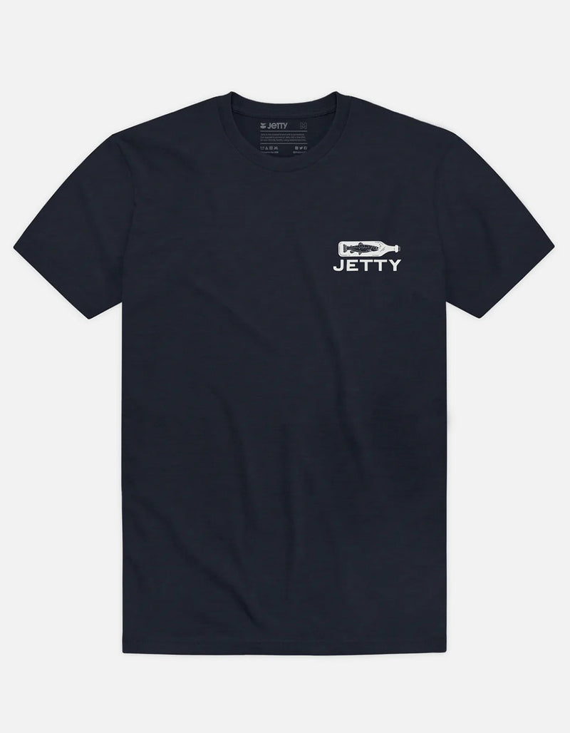 Jetty Bottle Service Tee Men's Navy Short Sleeve