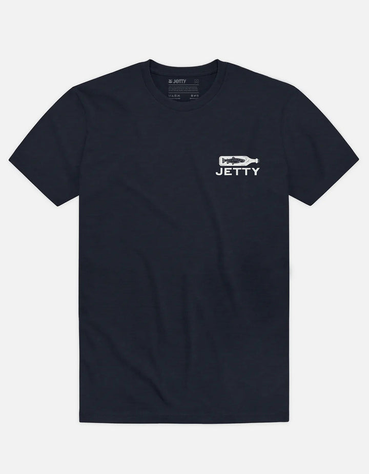 Jetty Bottle Service Tee Men's Navy Short Sleeve