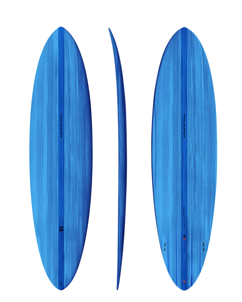 Thunderbolt Mid Six Twin Surfboard 6'10 40L Ocean Blue Mid-Length