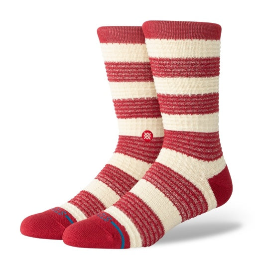 Stance Peppermint Waffle Crew Socks Red