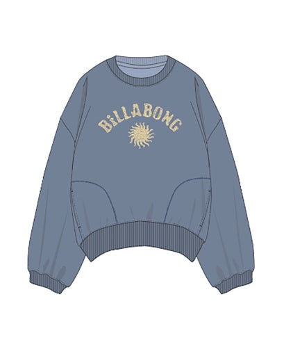Billabong Surf Camp Heritage Palm Crew Fleece Women's True Navy