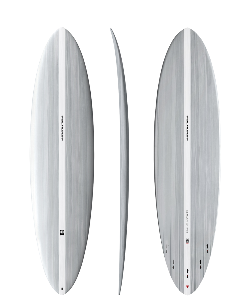 Thunderbolt Mid 6 Mini Surfboard 6'4 36L FCS II Candy White Mid-Length