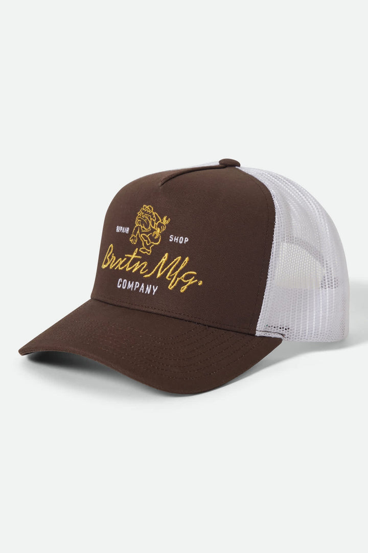 Brixton Tolman Netplus MP Trucker Hat Pine Brown/White